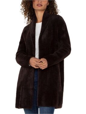 Liverpool Open Shawl Fur Coatigan